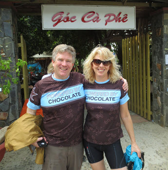 Powered by Chocolate – the fuel of choice for the Byres while cycling in Vietnam
